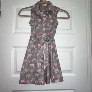 J.Crew Crewcuts Girls Elephant Print Sleeveless Shirt Dress